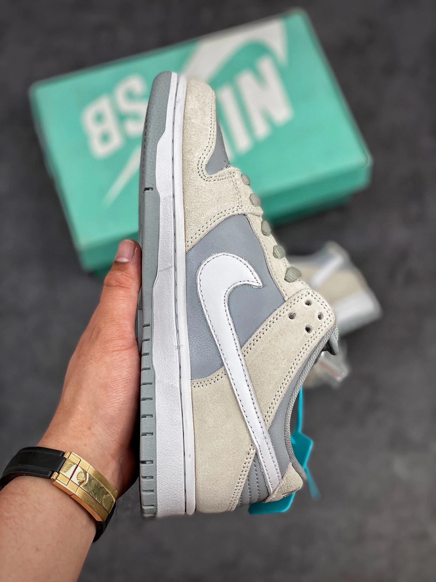 Gray and blue nike shoes online